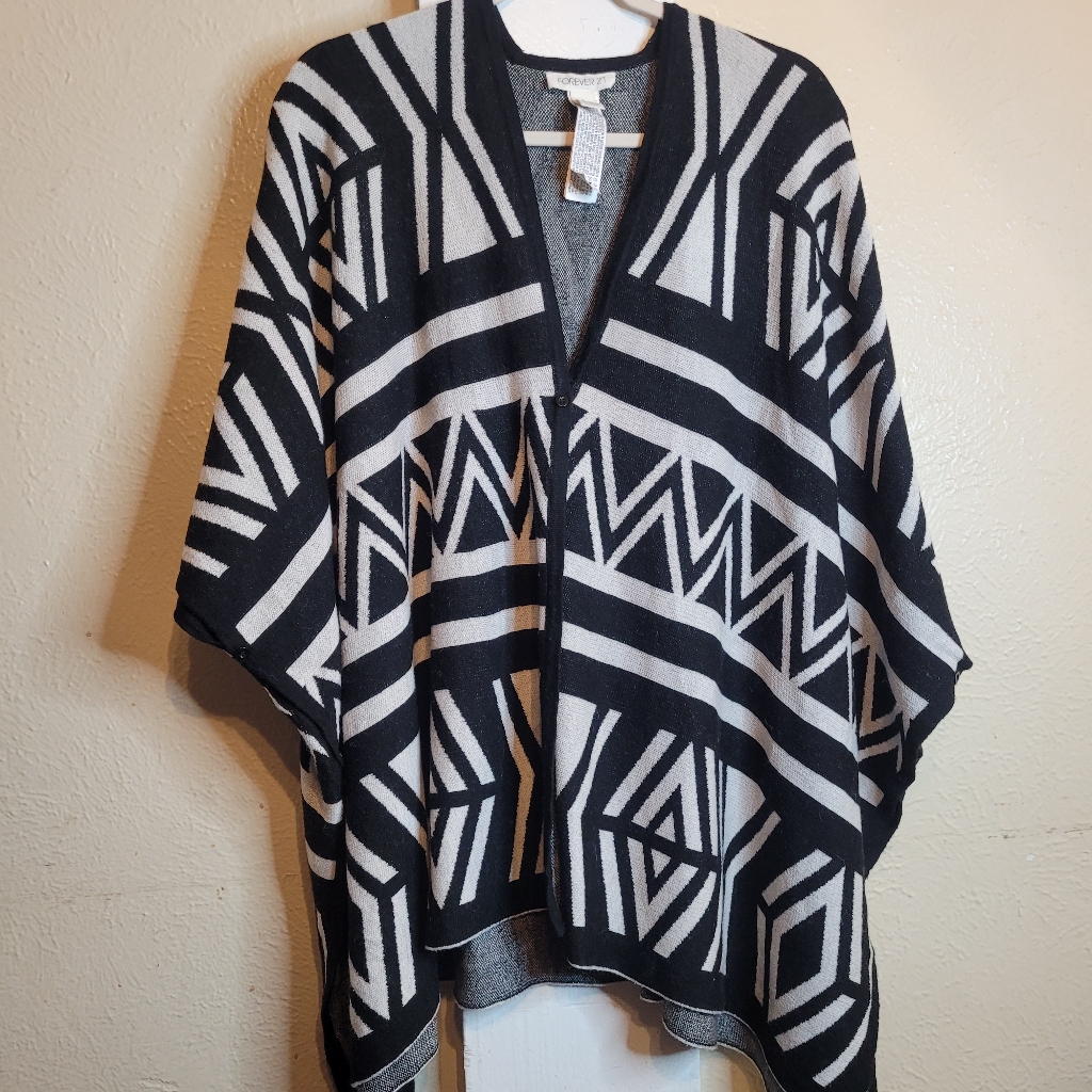 Forever 21 Shrug Poncho Geometric